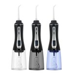 Poderoso fio dental sem fio 350ML com tela OLED portátil, irrigador oral com 5 modos de pressão